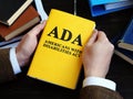 Americans with Disabilities Act ADA law on the wooden surface