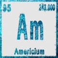 Americium Chemical Element Blue on White Royalty Free Stock Photo