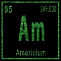 Americium Chemical Element, Green Edition Royalty Free Stock Photo