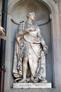 Amerigo Vespucci in the Niches of the Uffizi Colonnade i Florence Royalty Free Stock Photo