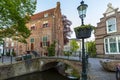 Amersfoort city historic architecture on old street and bridge Royalty Free Stock Photo