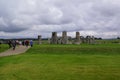 Amesbury, Wiltshire UK: visitors at the archaeological site of Stonehenge