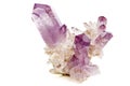 Amethyst Crystal Druse macro mineral on white background Royalty Free Stock Photo