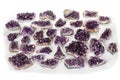 Amethyst Crystal Druse macro mineral on white background Royalty Free Stock Photo