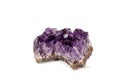 Amethyst Crystal Druse macro mineral on white background Royalty Free Stock Photo