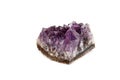 Amethyst Crystal Druse macro mineral on white background Royalty Free Stock Photo