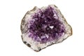 Amethyst Crystal Druse macro mineral on white background Royalty Free Stock Photo