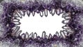 Amethyst Crystal Frame on White Background with Copy Space Royalty Free Stock Photo