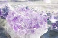 Amethyst Crystal Healing Stones With Clouds For Meditational Therapy Royalty Free Stock Photo
