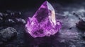 Amethyst Crystal Point On Dark Background. Healing Stone Royalty Free Stock Photo