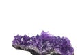 Amethyst crystals geode isolated on white. Royalty Free Stock Photo