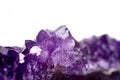 Amethyst crystals geode isolated on white. Royalty Free Stock Photo