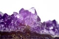 Amethyst crystals geode isolated on white Royalty Free Stock Photo