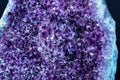 Amethyst Crystals in nature. Geode crystals. Royalty Free Stock Photo