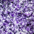 Amethyst crystals purple close look