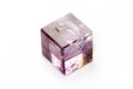 Amethyst cube isolated on a white background Royalty Free Stock Photo