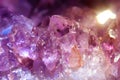 Amethyst, natural crystal druse cluster texture