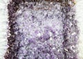 Amethyst druse, amethyst crystals close up view,