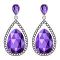 Amethyst earrings mockup, realistic style Royalty Free Stock Photo