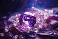 Amethyst gemstones. Generative Ai