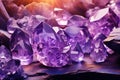 Amethyst gemstones. Generative Ai