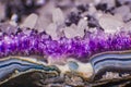 Amethyst geode with agate Royalty Free Stock Photo