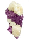 Amethyst geode with calcite geological crystals