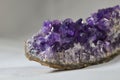 Amethyst geode, Crystal Heart Healing Real Crystal Quartz Natural. Royalty Free Stock Photo