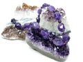 Amethyst geode crystals and jewelery beads