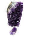 Amethyst geode crystals and jewelery ring Royalty Free Stock Photo