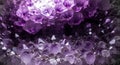 Amethyst geode interior showcasing a cluster of translucent purple crystals with Royalty Free Stock Photo