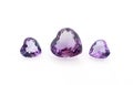 Amethyst heart gemstones. Royalty Free Stock Photo