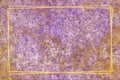 Amethyst in marble and mineral gold on the texture surface with luxury gold border