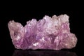 Amethyst mineral stone, black background