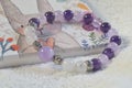 Amethyst and Moonstone Bracelet. Amethyst and Rainbow Moonstone.