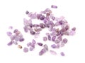 Amethyst natural crystals gem isolated on white background