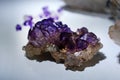 Raw of mineral Amethyst is purple quartz. Royalty Free Stock Photo