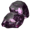 Amethyst ore-like power stone Fresh and beautiful isolated Elegant and Modern 3D Rendering abstract background