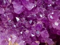 Amethyst red crystals. Gems. Mineral crystals in the natural environment.