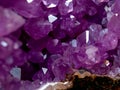 Amethyst red crystals. Gems. Mineral crystals in the natural environment.