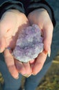 Amethyst in younger girl hands