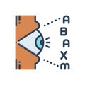 Color illustration icon for Ametropia, test and eye Royalty Free Stock Photo