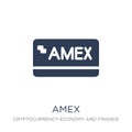 Amex icon. Trendy flat vector Amex icon on white background from