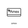 Amex icon. Trendy modern flat linear vector Amex icon on white b