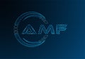 AMF low poly letter logo vector design. Royalty Free Stock Photo