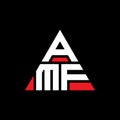 AMF triangle letter logo design with triangle shape. AMF triangle logo design monogram. AMF triangle vector logo template with red Royalty Free Stock Photo