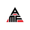 AMF triangle letter logo design with triangle shape. AMF triangle logo design monogram. AMF triangle vector logo template with red Royalty Free Stock Photo
