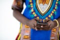 Amfrican mal on phone Royalty Free Stock Photo