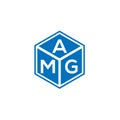 AMG letter logo design on black background. AMG creative initials letter logo concept. AMG letter design