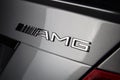 AMG Mercedes C63 Badge on Bootlid Royalty Free Stock Photo